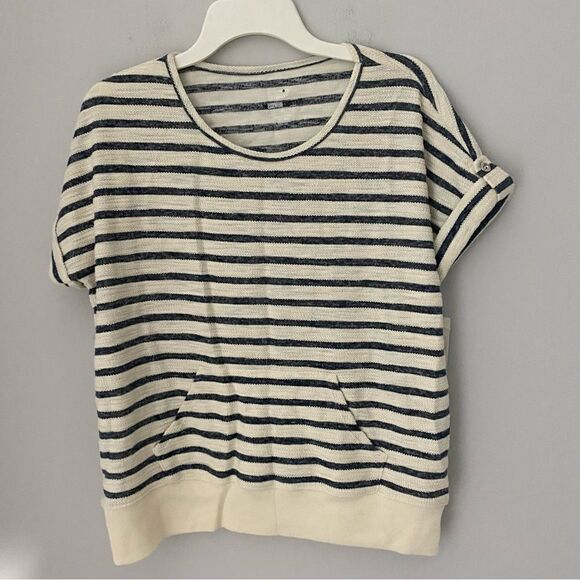 Style & Co. The Essential Sweatshirt Short Sleeve Striped size PL - Picture 1 of 3
